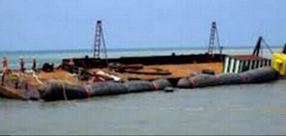 Wrech Refloating Boat Salvage Airbags الأسود المطاط البحري وسادة هوائية
